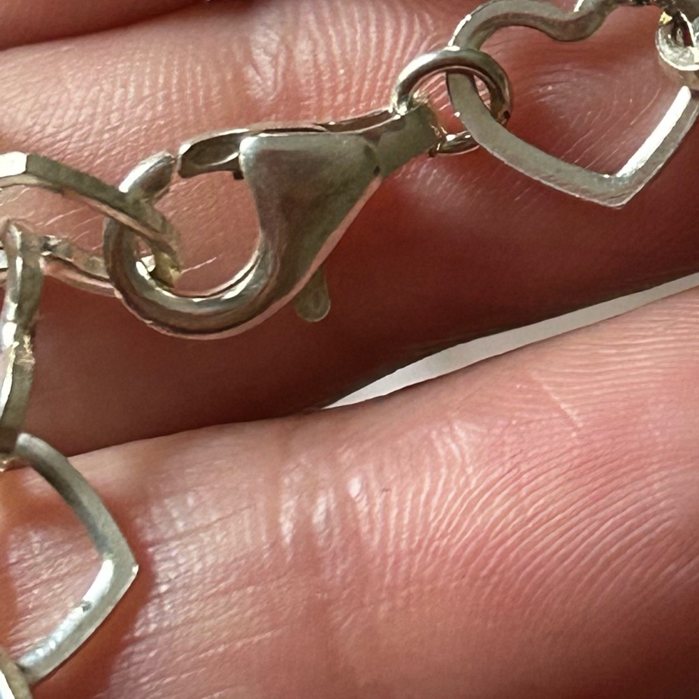 Linked Hearts Collier Necklace .925 Silver - Picture 6 of 7